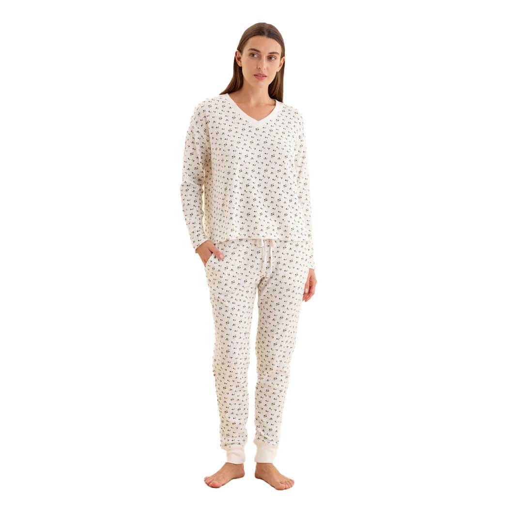 Papinelle Super Soft Waffle V-Neck Ls Top & Jogger